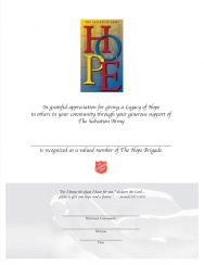 Hope Brigade Certificate (CHB01)